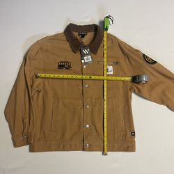NEW Golden State Warriors Rakuten Jacket Denim Size L Brown Wild Collective