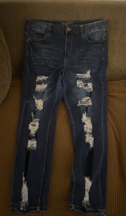 Ripped Dark Blue Jeans