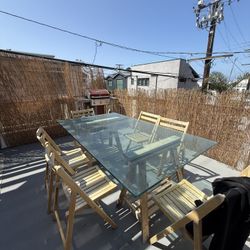 7 Folding Wood Chairs