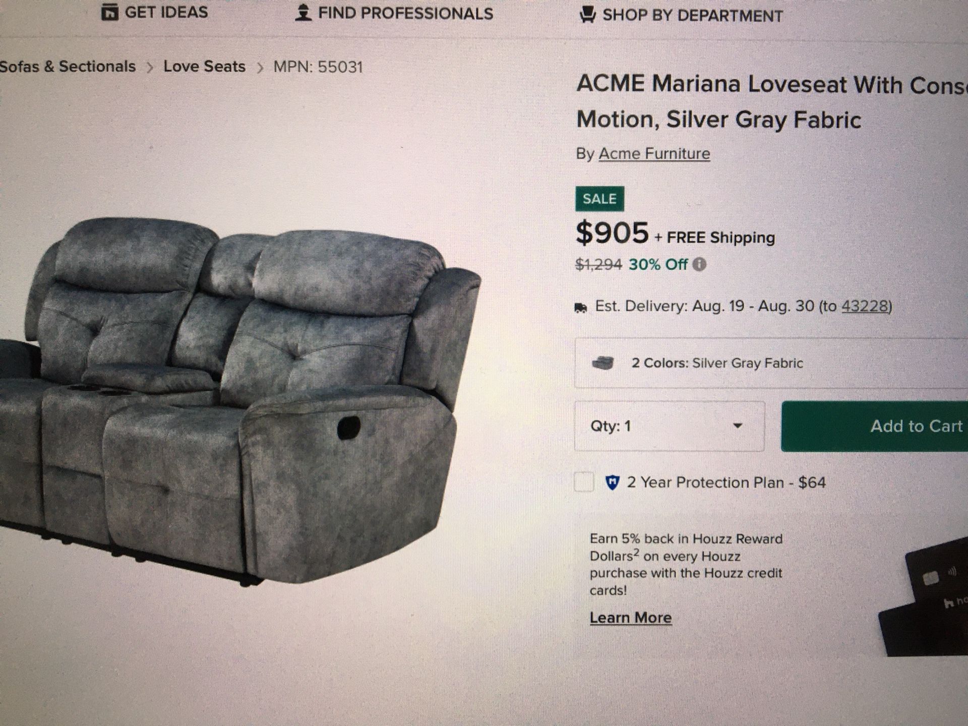 New Nice Looking Rocker Recliner With A Console By Acme