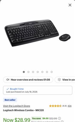 M320 wireless keyboard/mouse