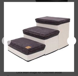3-Step Pet Steps Dog Stairs for Small Dogs Pet Stair Ramp with Storage for Cats Dogs - Holds Up to 25kg (Color : Grey, Size : 60 * 35 * 30cm)