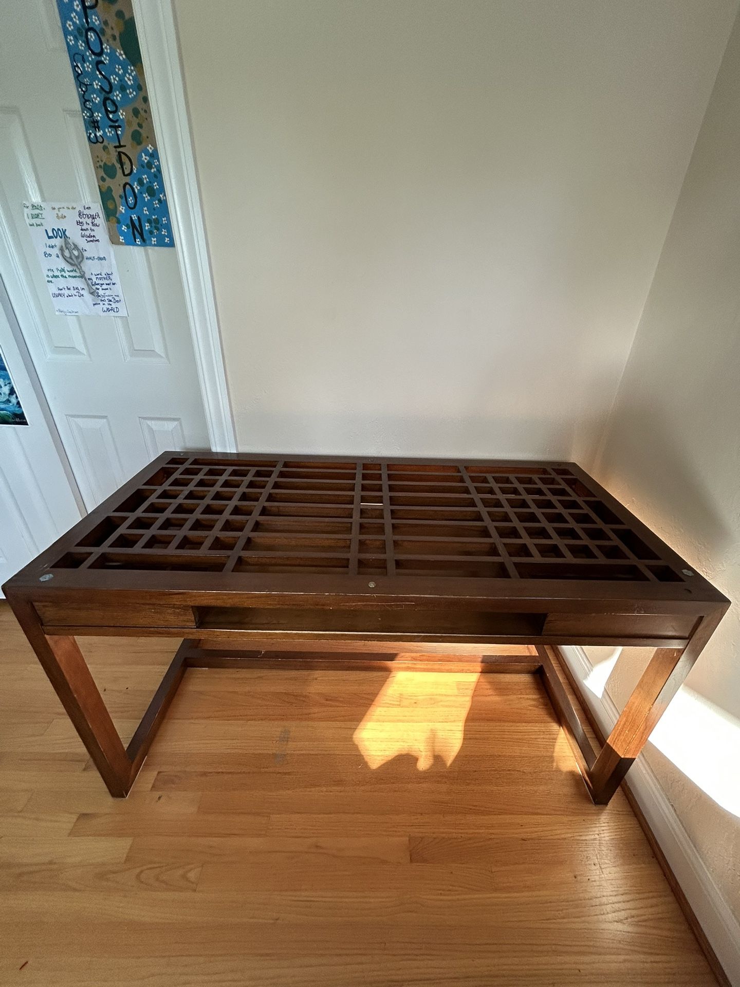 Unique Solid Wood Work Or Craft Table / Desk with Pull-out Tray
