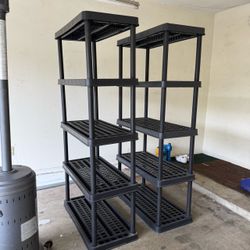 5-Tier Black Plastic Storage Shelving Unit ($30 each)
