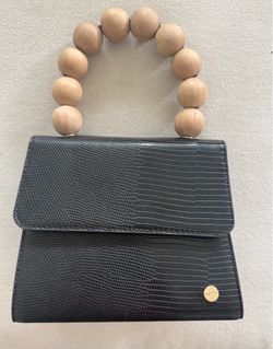 Olga Berg Caylee Wooden Bead Handbag