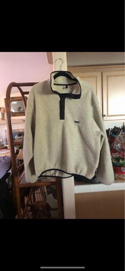 Cream Fleece Snap Pullover Sweatshirt