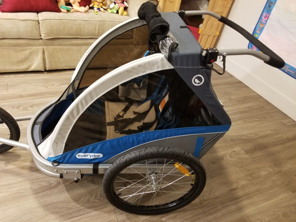 Everyday stroller bicycle trailer