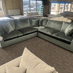 Emerald Green Cloud Sectional 