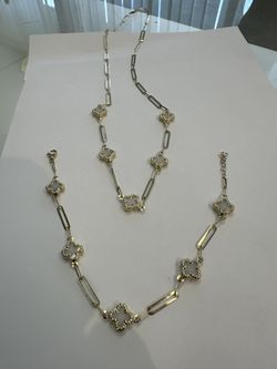 14 Kt Genuine Gold  Necklace & Bracelet  Combination 