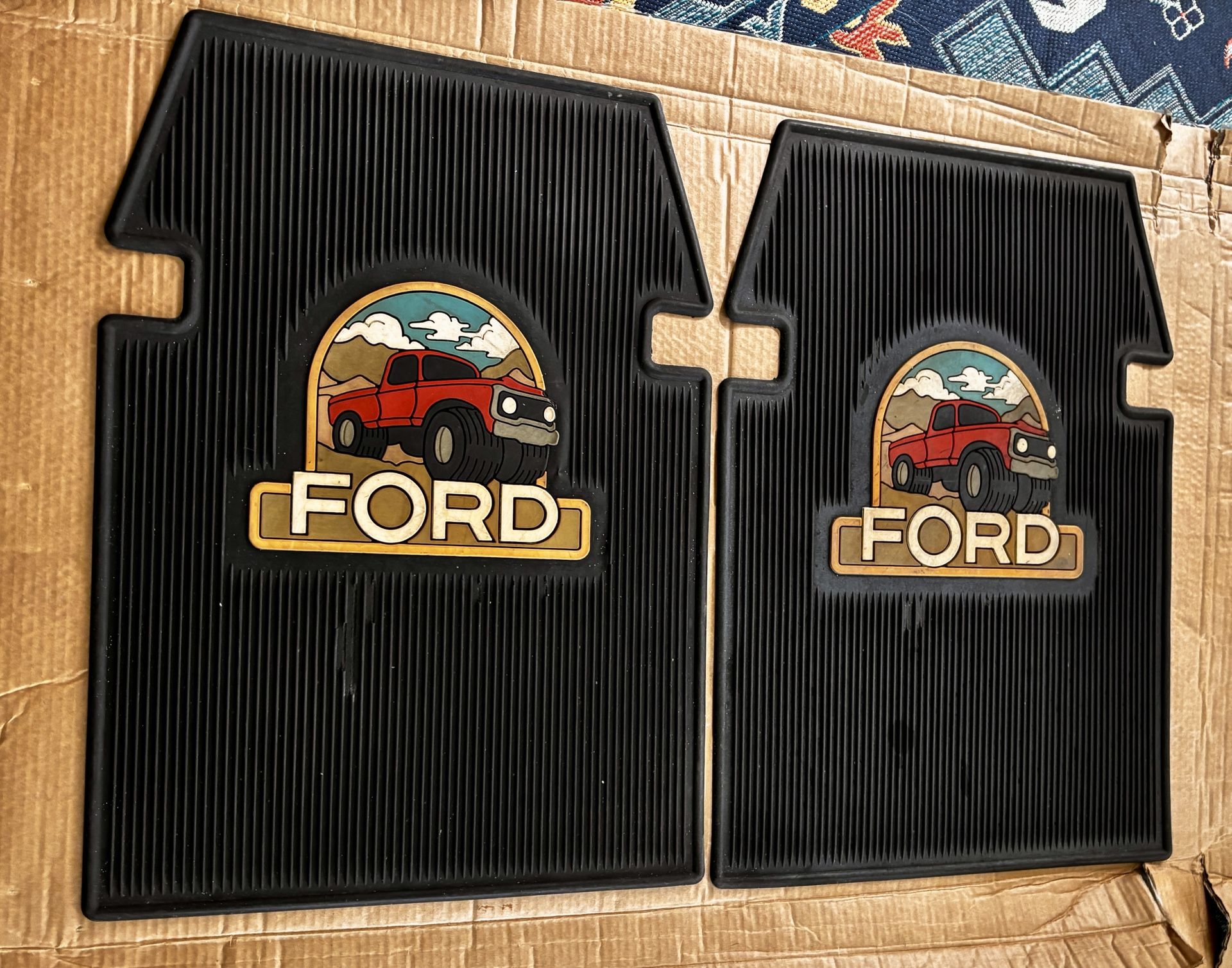 Vintage Ford Truck Rubber Floor Mats plasticolor Rare 1970s