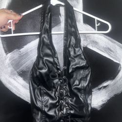 Faux Leather Halter Top