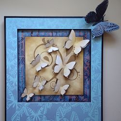 Butterfly Metal 3-D Wall Art Shadowbox *300.00 Firm* 48" Tall x 46" Wide Custom Made Artwork