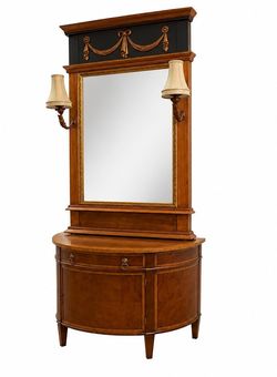 Antique two piece chest and mirror