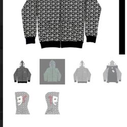 Oreo All Over Print Glow-in-the-Dark White Leather Mask Hoodie