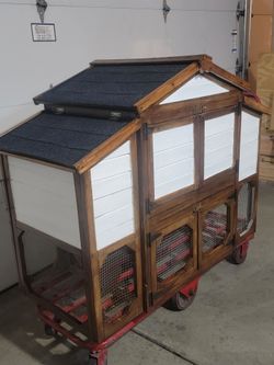 Chichen coop with 2 nesting bexes from each side