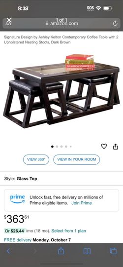 Ashley. Furniture Coffee Table With Stools. Discontinued Like New. $200 OBO