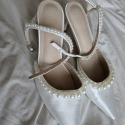 White Pearl Heels