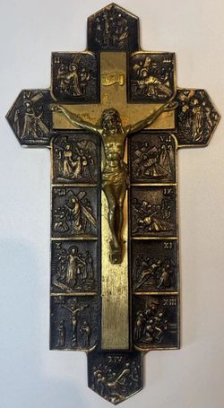 Brass Crucifix 14 Stations of the CHRISTIAN CROSS