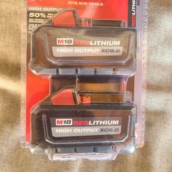 Milwaukee M18 Two 6.0 Batteries. New