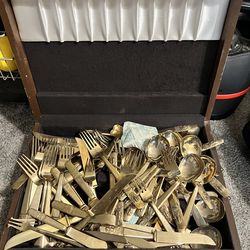 Brass Flatware with Case