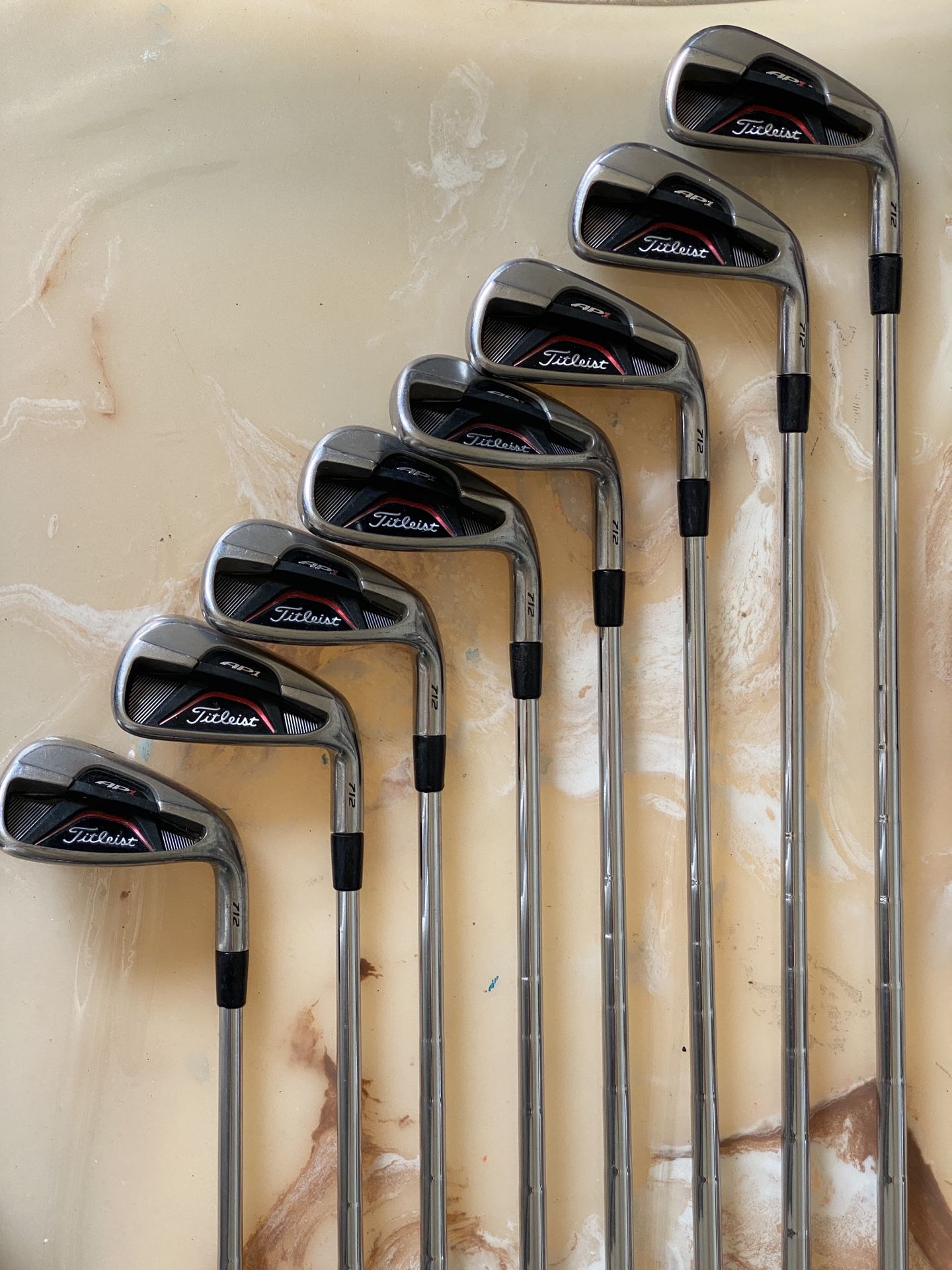 Titleist iron Golf Club set with FST KBS Tour 8 clubs. 712 AP1 Model