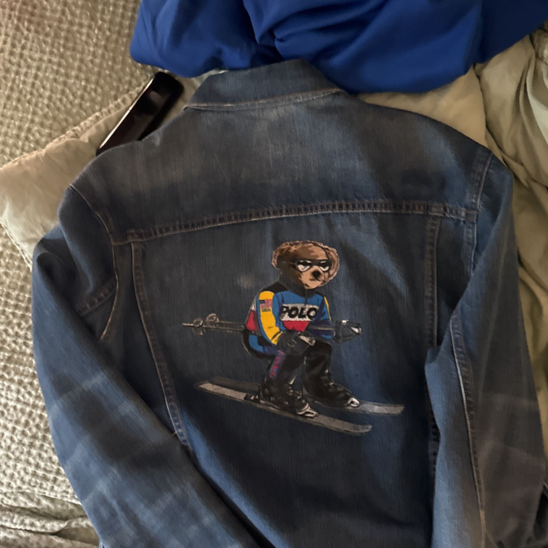 mens polo ski denim jacket