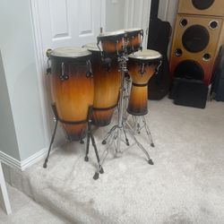 Full Set of 5 Hand Drums – Sunburst Finish – Excellent Condition 🎵