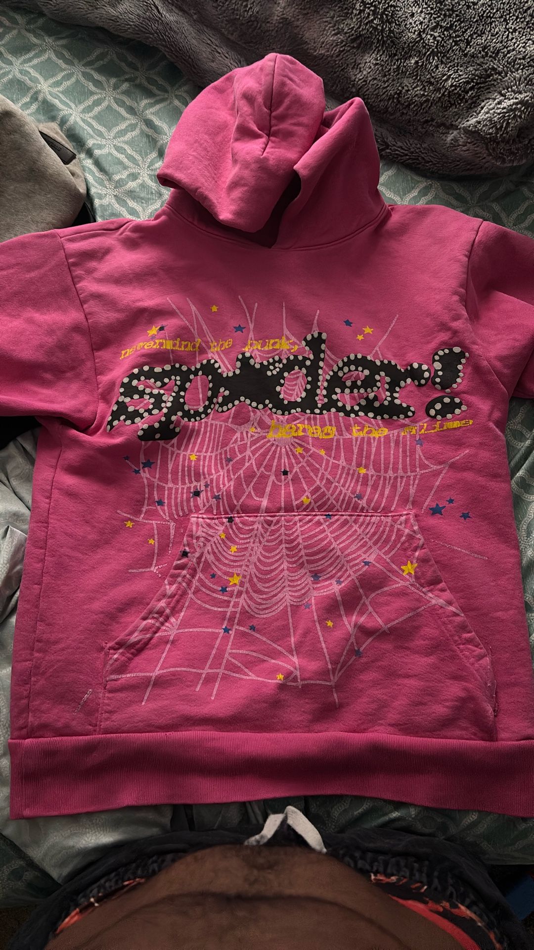 pink sp5der hoodie