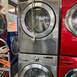 LG Washer And Electric Dryer Stainless Steel Set For $745