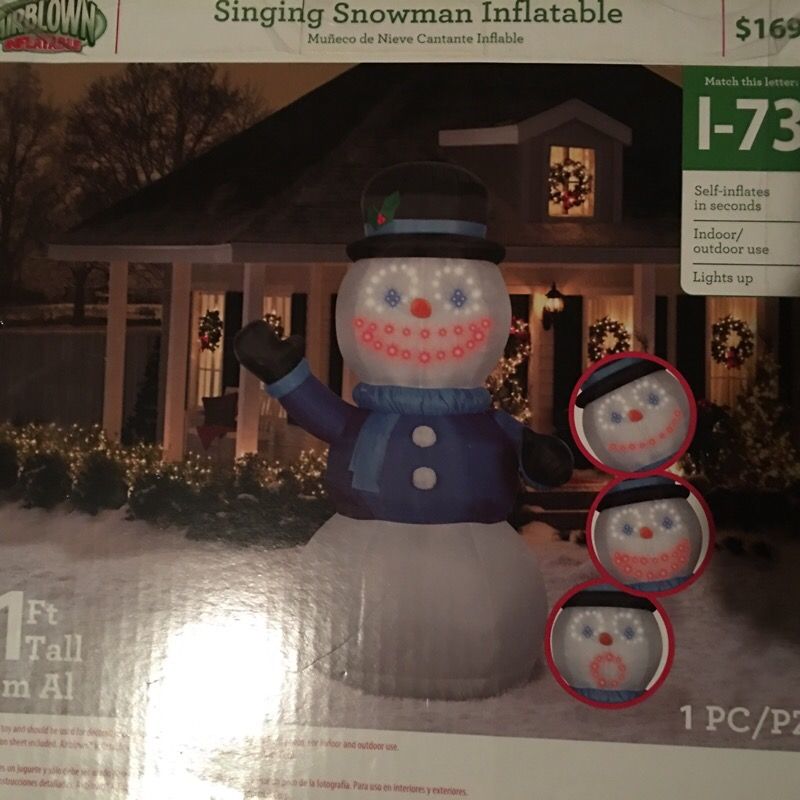 Singing snowman inflatable, muñeco de nieve cantante inflable
