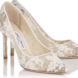 MADE TO ORDER* Jimmy Choo heels Romy Floral Lace Pumps ivory pointy toe shoes 