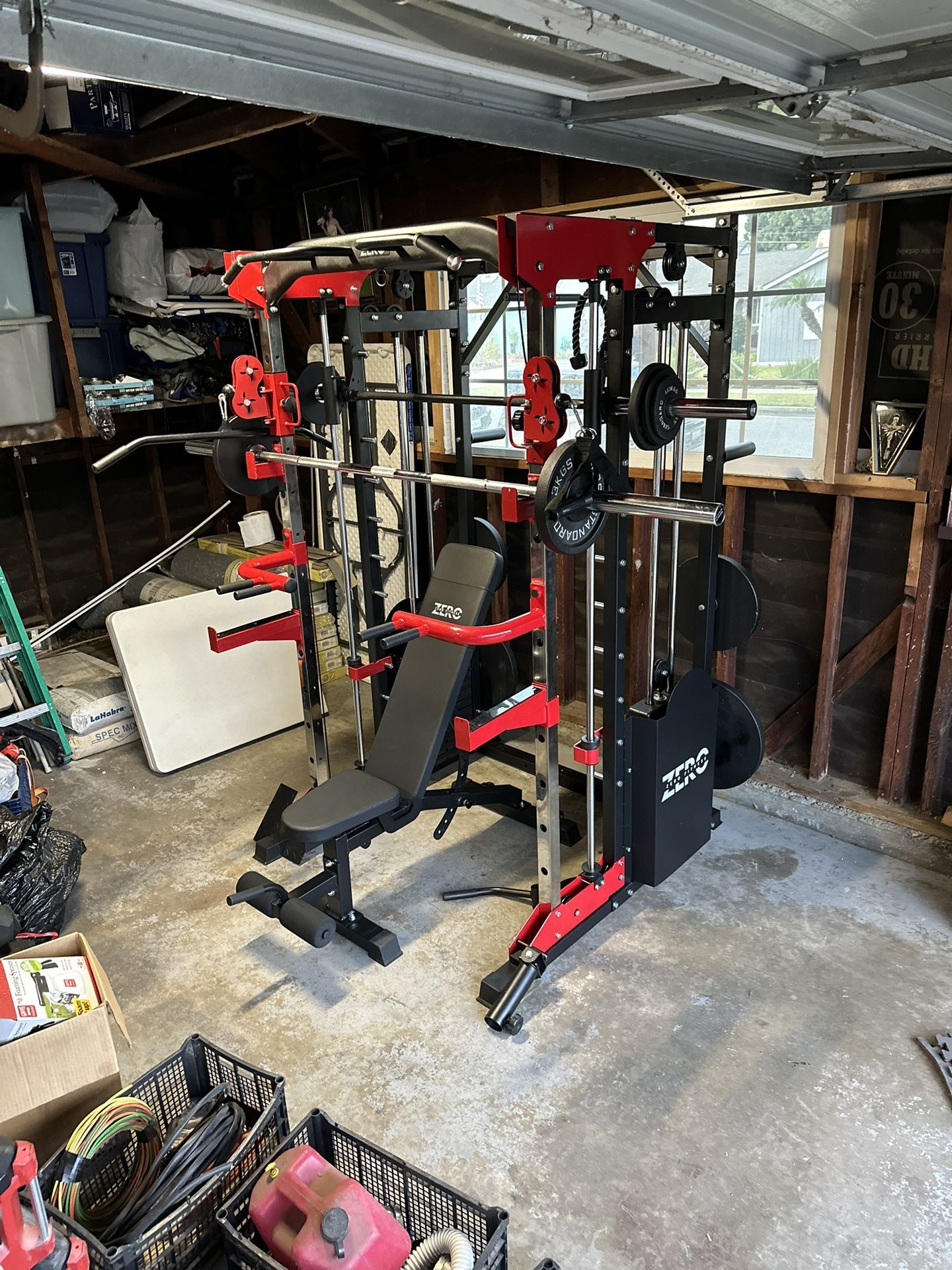 Smith Machine 200 | Adjustable Bench | 245lb Cast Iron Olympic Weights | 7ft Olympic Bar | Fitness | Gym Equipment | FREE DELIVERY/INSTALLATION 🚚 🛠️
