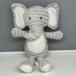 Chick pea baby gray ribbed elephant plush 11” soft stuffed animal baby lovey
