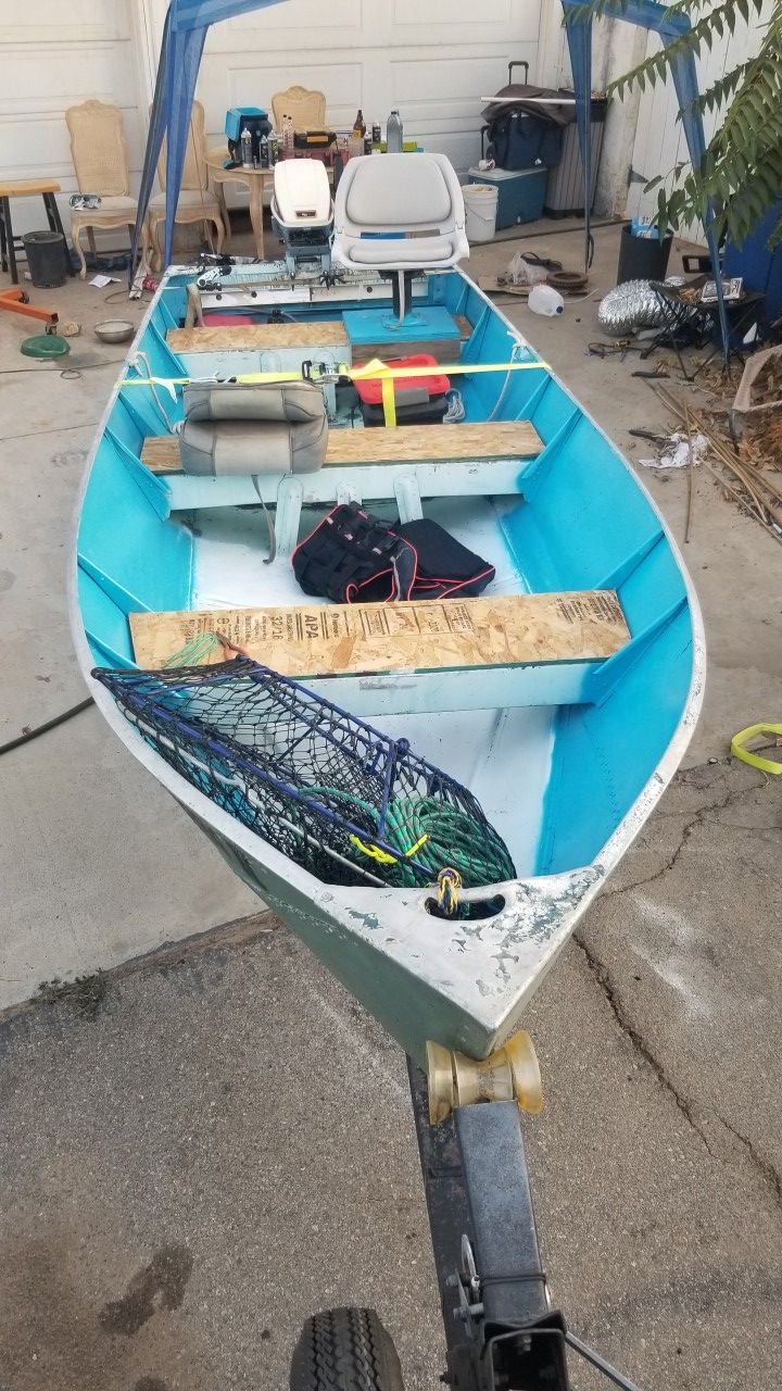 14 ft aluminum boat with trailer