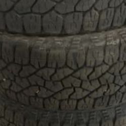 LT275/65R20 10 ply 4 used tires good year wrangler A/T