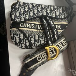 Christian Dior Saddle Bag With Strap 