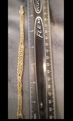 Vintage Gold Tone Double Rope Chain Bracelet – 7"