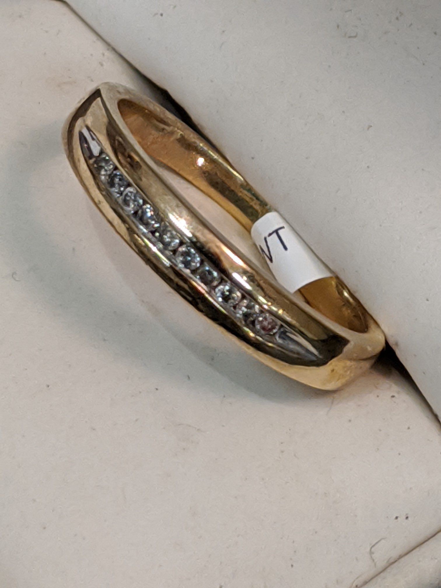 Solid gold diamond band 7 3/4