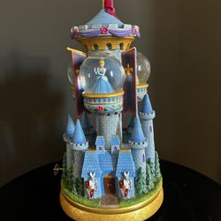 Disney Princess Castle 13” Balcony Snow Globe Cinderella Belle Beauty *NO MUSIC*