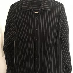 $3 Men’s Large Black and white pinstripe shirt