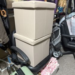 2 Storage Ottomans 