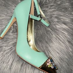 Liliana High Heels Mint Color With Rhinestones 