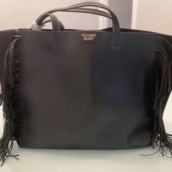 Victoria’s Secret Large Fringe Faux Leather Tote Bag NEW 