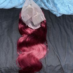 100% Human Hair Red Body Wave Wig 28 Inch 