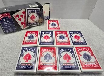 Bicycle Rider Back Playing Cards Poker Deck of Cards Red & Blue Lot of 9 Sealed Packs