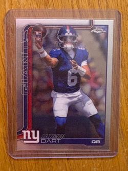 2025 Topps Chrome Football Jaxson Dart Rookie Card #306 New York Giants