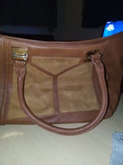 Brown suede Versona lady's purse