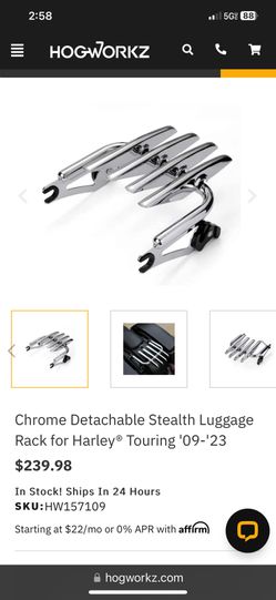 HogWorkz Detachable Stealth Luggage Rack For Harley Touring 2009-2024