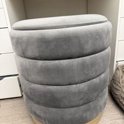 Suede storage chair