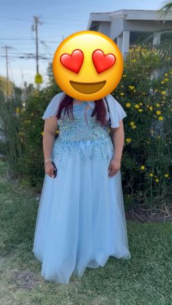 Baby blue formal dress size 26